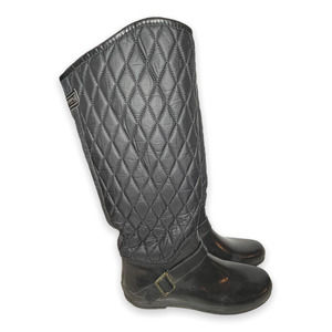 Sperry Quilted Black Waterproof Rainboots, size 8 - GUC